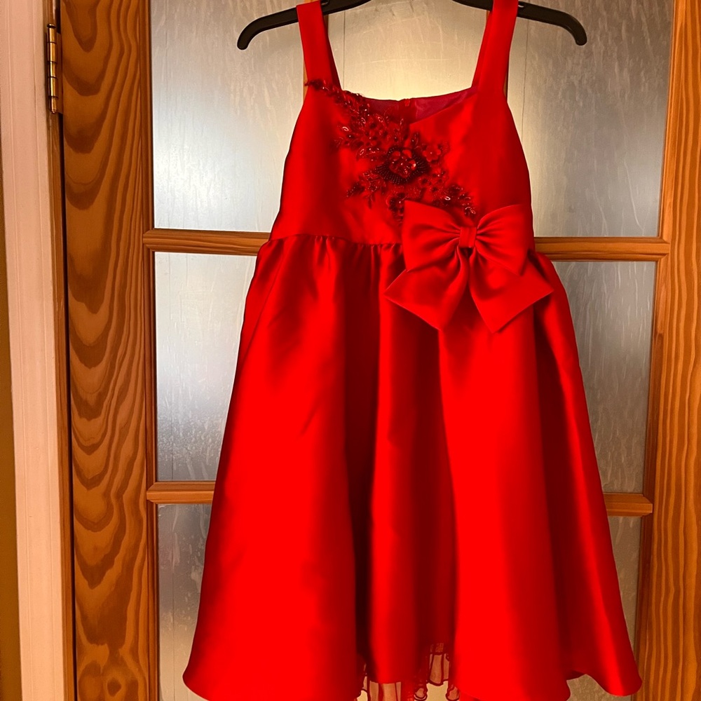 Iris & Ivy Vibrant Red Formal Kids Dress